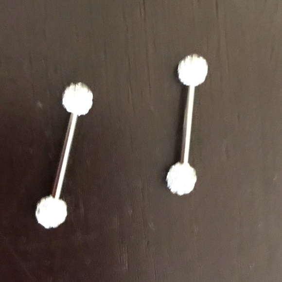 8 stainless steel, crystal barbells. - Picture 3 of 7